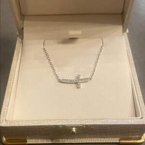 Dazzling Silver Cross Pendant Necklace